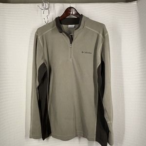 Columbia Lightweight 1/4 Zip Fleece Long Sleeve Pullover Men's Large Gray